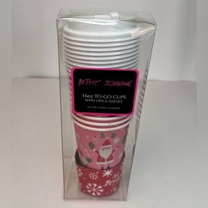 BETSEY JOHNSON - CHRISTMAS 16 oz TRAVEL COFFEE CUPS 10 Ct